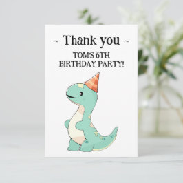Baby Cute Tecknad Baby Dinosaur Födelsedagsfest Tack Kort