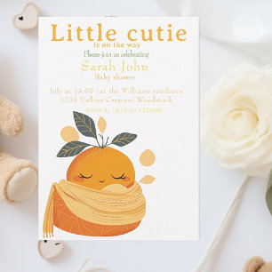 Baby cutie orange Baby dusch-inbjudan Inbjudningar