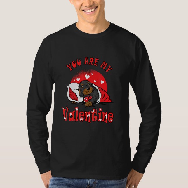 Baby Dachshund Comfort Blanket du är min Valentin T Shirt (Framsida)