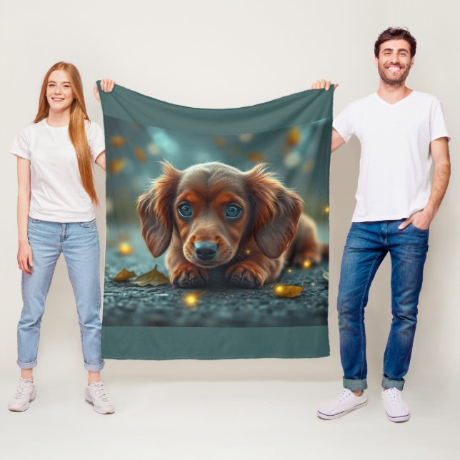 baby dachshund fleecefilt (På plats)