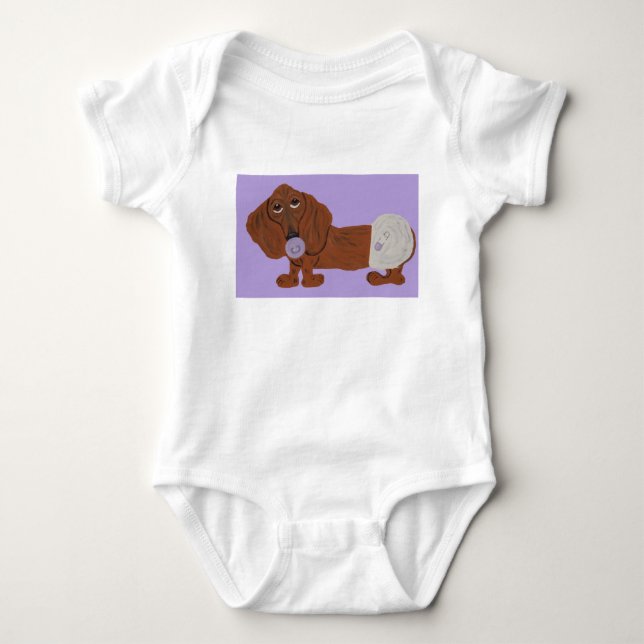 Baby Dachshund  T Shirt (Framsida)