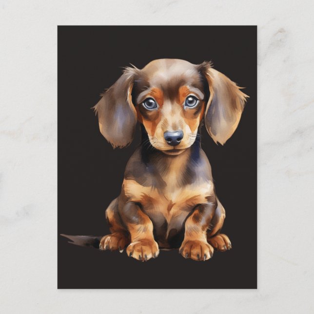 Baby Dachshund Vykort (Framsida)