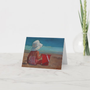 Baby dag på stranden - med ösregna och sunhat kort