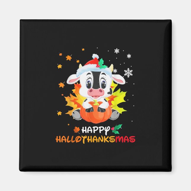 Baby Dairy Cow jul Lycklig Hallothanksmas Magnet (Framsidan)