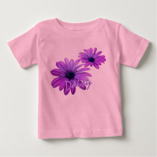 Baby Daisy T-shirt Personlig Lila Baby Shirt