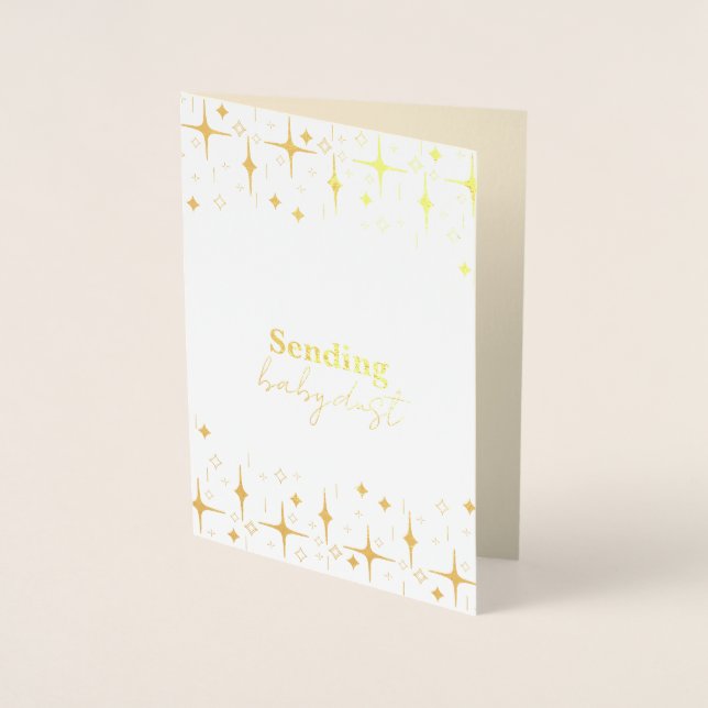 Baby dammkortsinfertilitet Önskemål guldfetter Folierat Kort (Framsida)
