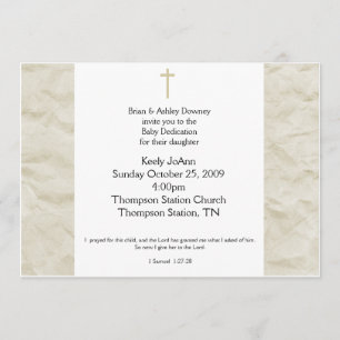 Baby Dedication Gender Neutral Baptism Inbjudan