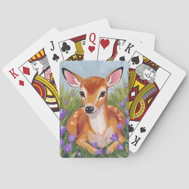 Baby Deer | Fawn Animal Painting Casinokort (Baksidan)