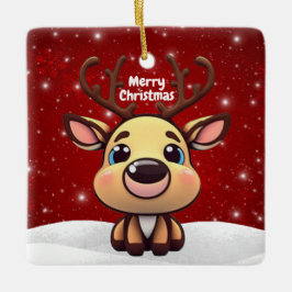 Baby Deer, Fawn, Doe 🦌 🎄Cute Merry Christmas Julgransprydnad Keramik