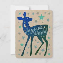 Baby Deer & Stars Glädje åt världen Flat Julkort