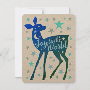 Baby Deer & Stars Glädje åt världen Flat Julkort