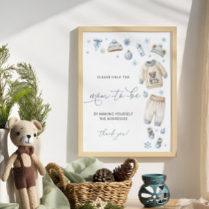 Baby dess Kall Babyskare Adress och kuvert Poster