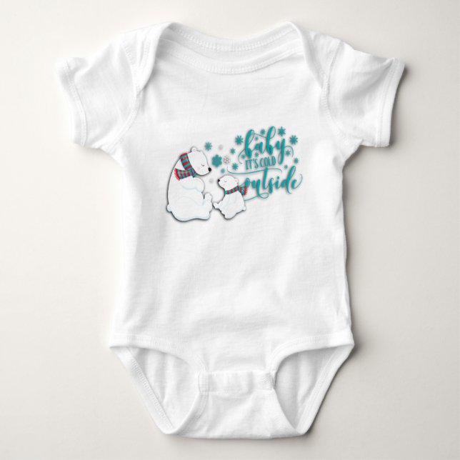 Baby dess Kall Polar Björnar T Shirt (Framsida)