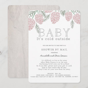 Baby dess Kall Rosa Gräs Cone Baby Shower by Mail Inbjudningar