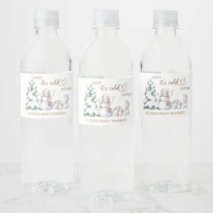 Baby dess kall utanför. Baby Shower Vattenflaskor Etikett