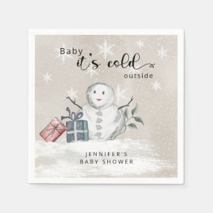 Baby dess kall utanför babyduschen pappersservett