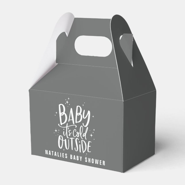Baby dess kall utanför babyduschen presentaskar (Framsidan Sidan)
