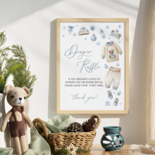 Baby dess Kall utanför babyskor Förkläde Raffle Poster