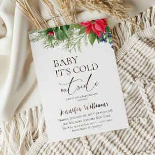 Baby dess Kall utanför Evergreen Winter Baby Showe Inbjudningar