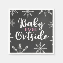 Baby dess Kall utanför Flicka Vinter Baby Shower Pappersservett