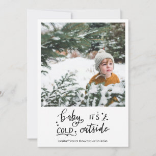 Baby dess Kall utanför handskrivet skriptfoto Julkort