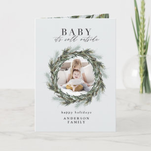 Baby dess kall utanför julfoto kort
