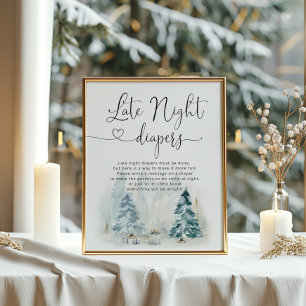 Baby dess kall utanför Late night Diaper-match Poster