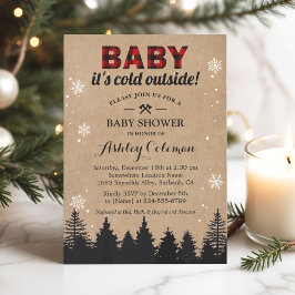 Baby dess Kall utanför Lumberjack Play Baby Shower Inbjudningar