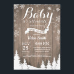 Baby dess Kall utanför Rustic Winter Baby Shower Inbjudningar<br><div class="desc">Baby dess Kall utanför Rustic Winter Baby Shower-inbjudan. Vit snöflummel. Bjud in barn eller flicka. Winter Helgdag Baby Shower Inbjudan. Rustic Wood Background. Land Vintage Retro Barn. Skogsberget Woodland Träd.. Om du vill göra ytterligare anpassningar klickar du på knappen "Anpassa" och användor verktyg som är utformat för att ändra mallen....</div>