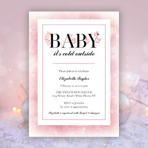 Baby dess Kall utanför Snö Vinter-babyskor Inbjudningar
