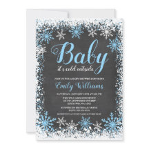 Baby dess Kall utanför Snö Winter Boy Baby Shower