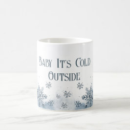 Baby dess kall utanför Snöflingor Blue Kaffemugg