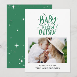 Baby dess kall utanför typografin julfoto spara datumet