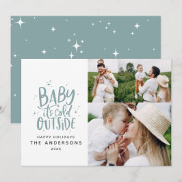 Baby dess kall utanför typografin julfoto spara datumet