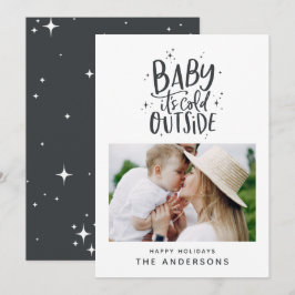 Baby dess kall utanför typografin julfoto spara datumet