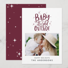 Baby dess kall utanför typografin julfoto spara datumet