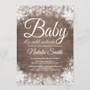 Baby dess Kall utanför vintersnöslussbältesskudde Inbjudningar