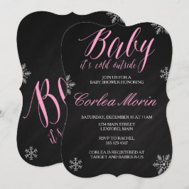 Baby dess Kall utanför vintertemat Shower Inbjudan