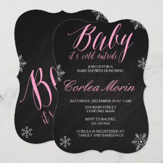 Baby dess Kall utanför vintertemat Shower Inbjudan
