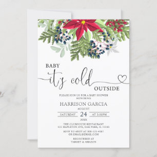 Baby dess kall utanför Winter Baby Shower Inbjudningar