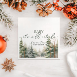 Baby dess Kall utanför Winter Baby Shower Party Pappersservett