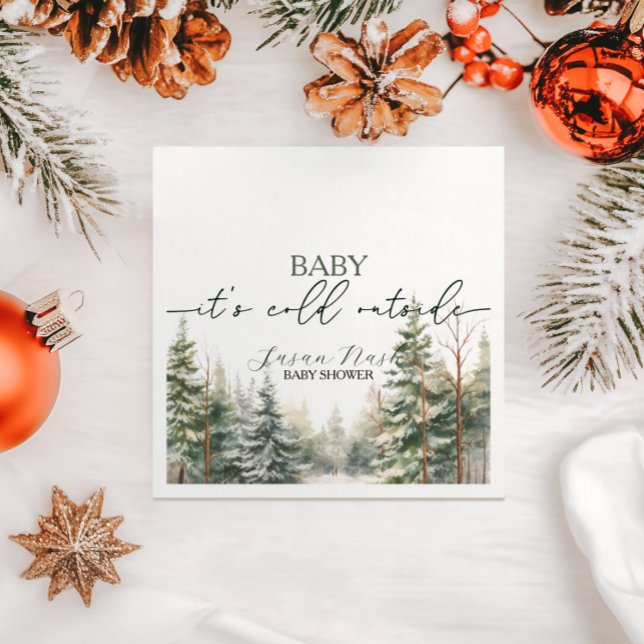 Baby dess Kall utanför Winter Baby Shower Party Pappersservett (Skapare uppladdad)
