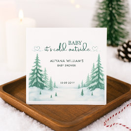 Baby dess Kall utanför Winter Baby Shower Party Pappersservett