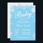 Baby dess Kall utanför Winter Blue Boy Shower Inbjudningar<br><div class="desc">Baby dess Kall utanför besöket för babyskor för vinter. Blå och vit snöflinga. Bjud in pojkbabyskor. Winter Helgdag Baby Shower Inbjudan. baby blue bakgrund. Om du vill göra ytterligare anpassningar klickar du på knappen "Anpassa" och användor verktyg som är utformat för att ändra mallen.</div>