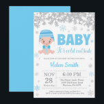Baby dess Kall utanför Winter Blue Boy Shower Inbjudningar<br><div class="desc">Baby dess Kall utanför Winter Blue Boy Shower Snowflake-inbjudan. Baby dess kall utanför Baby Shower-inbjudan. Blue Snowflake. Bjud in barn eller flicka. Winter Helgdag Baby Shower Inbjudan. Vit bakgrund. Om du vill göra ytterligare anpassningar klickar du på knappen "Anpassa" och användor verktyg som är utformat för att ändra mallen.</div>