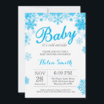 Baby dess Kall utanför Winter Blue Boy Shower Inbjudningar<br><div class="desc">Baby dess Kall utanför besöket för babyskor för vinter. Blå och vit snöflinga. Bjud in pojkbabyskor. Winter Helgdag Baby Shower Inbjudan. Vit bakgrund. Om du vill göra ytterligare anpassningar klickar du på knappen "Anpassa" och användor verktyg som är utformat för att ändra mallen.</div>