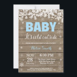 Baby dess Kall utanför Winter Boy Shower Inbjudningar<br><div class="desc">Baby dess Kall utanför Winter Snowflake Boy Shower-inbjudan. Vit snöflummel. Bjud in pojkbabyskor. Winter Helgdag Baby Shower Inbjudan. Rustic Wood Background. Land Vintage Retro Barn. Om du vill göra ytterligare anpassningar klickar du på knappen "Anpassa" och användor verktyg som är utformat för att ändra mallen.</div>