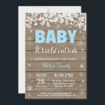 Baby dess Kall utanför Winter Boy Shower Inbjudningar<br><div class="desc">Baby dess Kall utanför Winter Snowflake Boy Shower-inbjudan. Vit snöflummel. Bjud in pojkbabyskor. Winter Helgdag Baby Shower Inbjudan. Rustic Wood Background. Land Vintage Retro Barn. Om du vill göra ytterligare anpassningar klickar du på knappen "Anpassa" och användor verktyg som är utformat för att ändra mallen.</div>