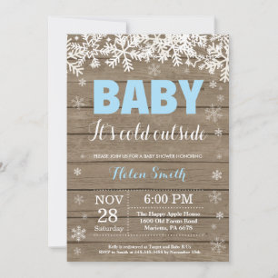 Baby dess Kall utanför Winter Boy Shower Inbjudningar