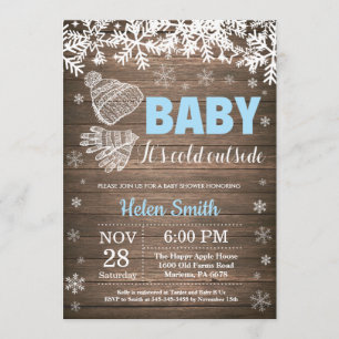 Baby dess Kall utanför Winter Boy Shower Inbjudningar
